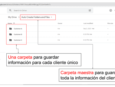 Generar automáticamente una carpeta para cada cliente en Google Drive